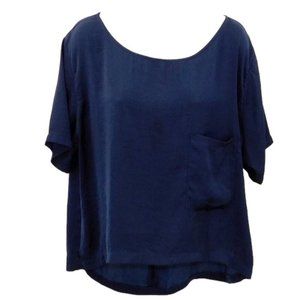 Dynamite Blue Short Sleeve High-Low Top